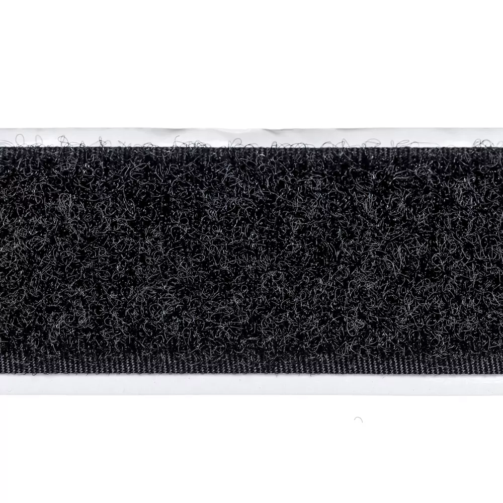 Zelfklevend klittenband zwart - 20 mm (luskant)