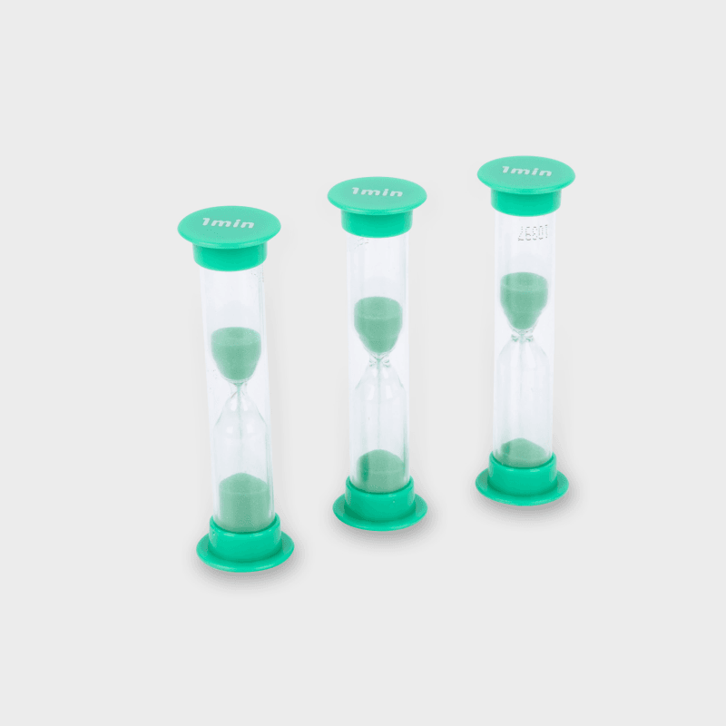 Zandloper klein 1 minuut set van 3
