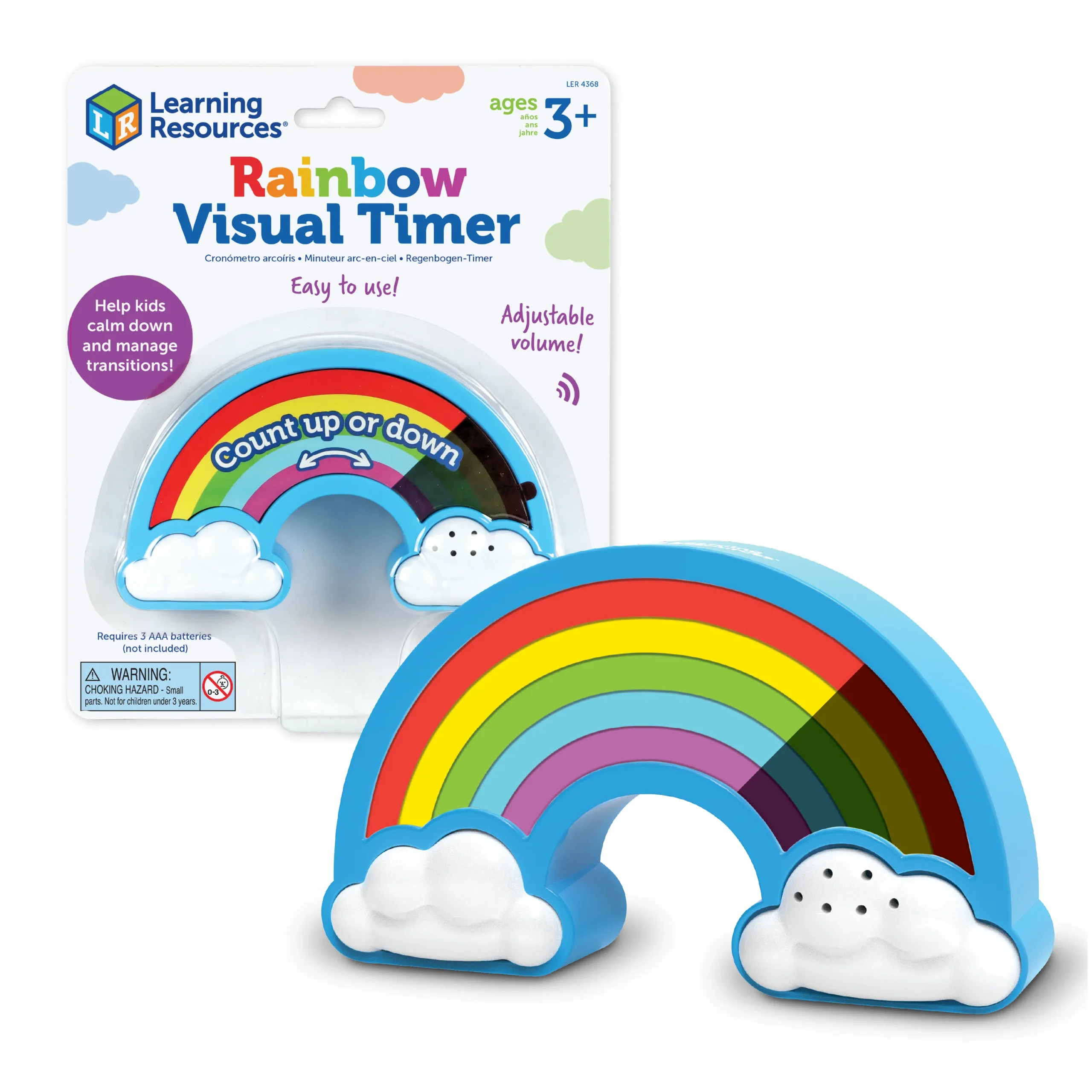 Regenboogklok met visuele teruglooptimer