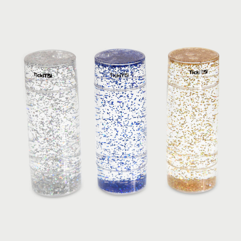 TickiT Vloeibare zandloperset - Sensory Glitter Storm 3pk