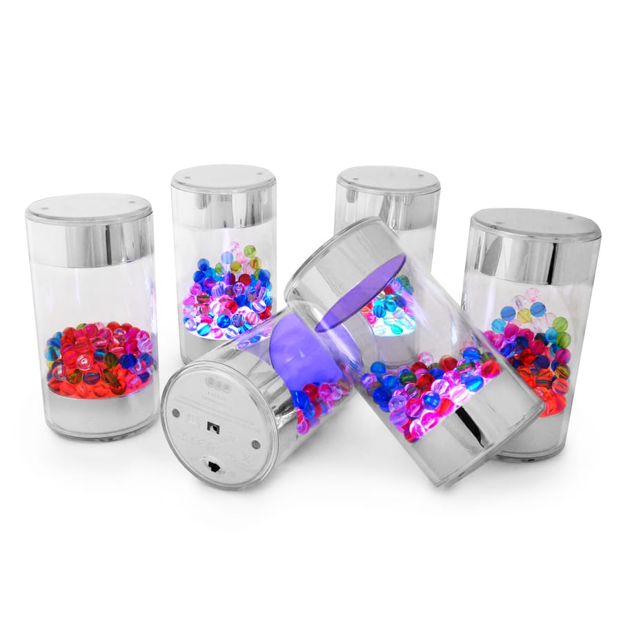 Lichtgevende cilinders met glittereffect